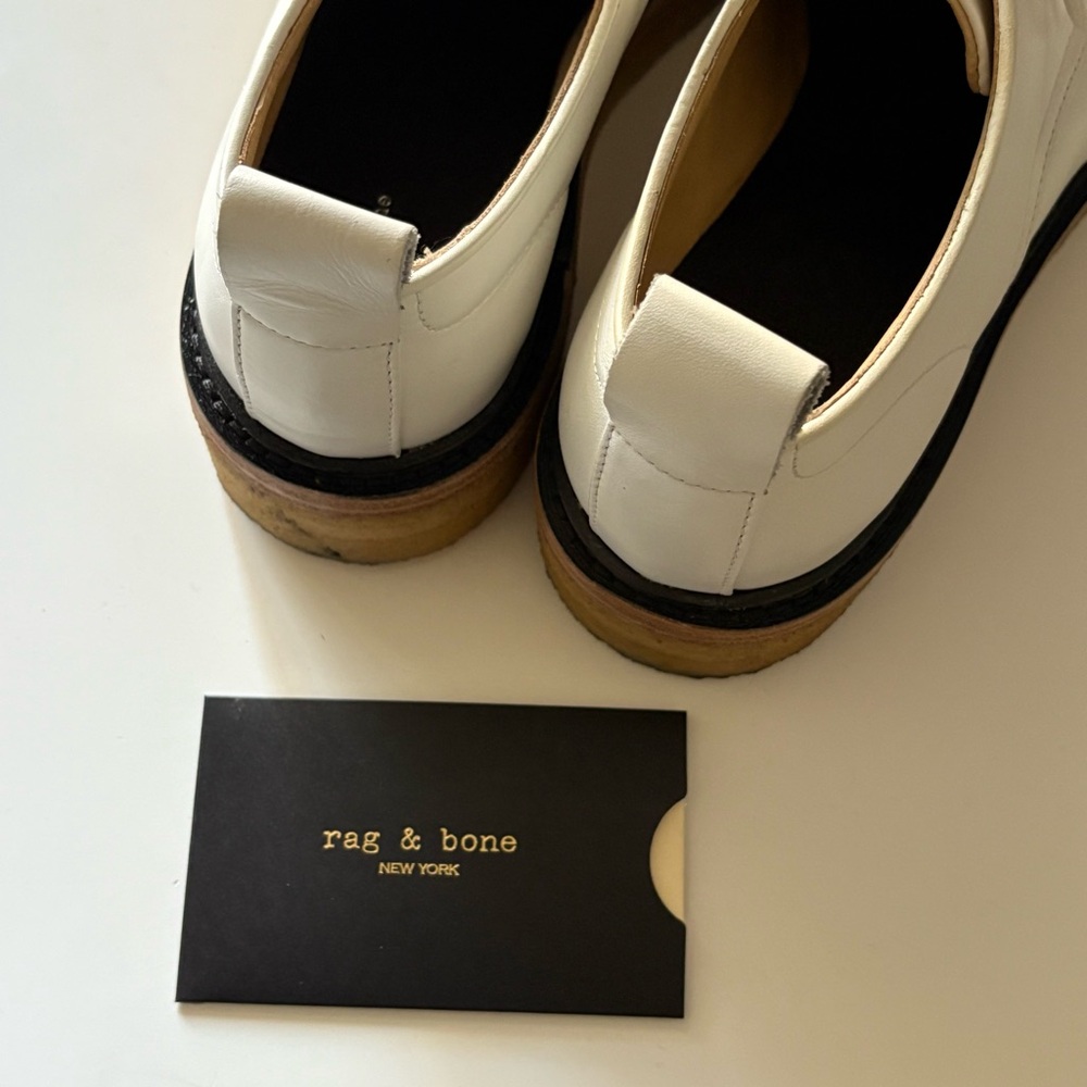 Rag & Bone White Victor Crepe Oxford Shoes size 36 - Picture 9 of 12